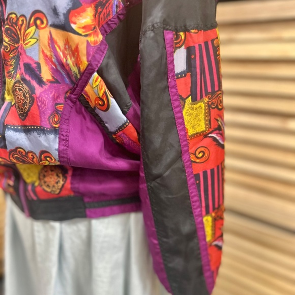 Vintage Express 100% Silk Baroque Windbreaker Size M - Picture 6 of 7
